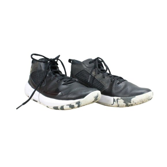 Under Armour YMUV Black Leather Mesh Lightweight Basketball Shoes 11.5 - Picture 3 of 9